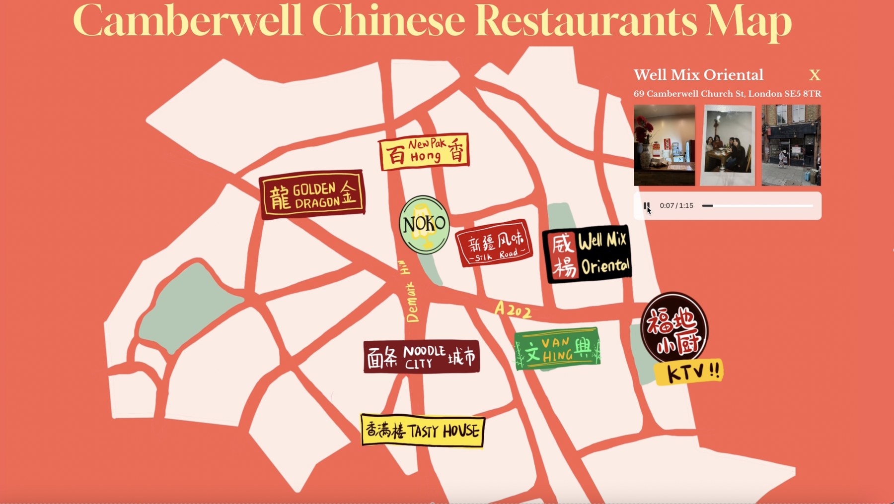 Kitchen Echoes Storytelling restaurant mapping and archive interface